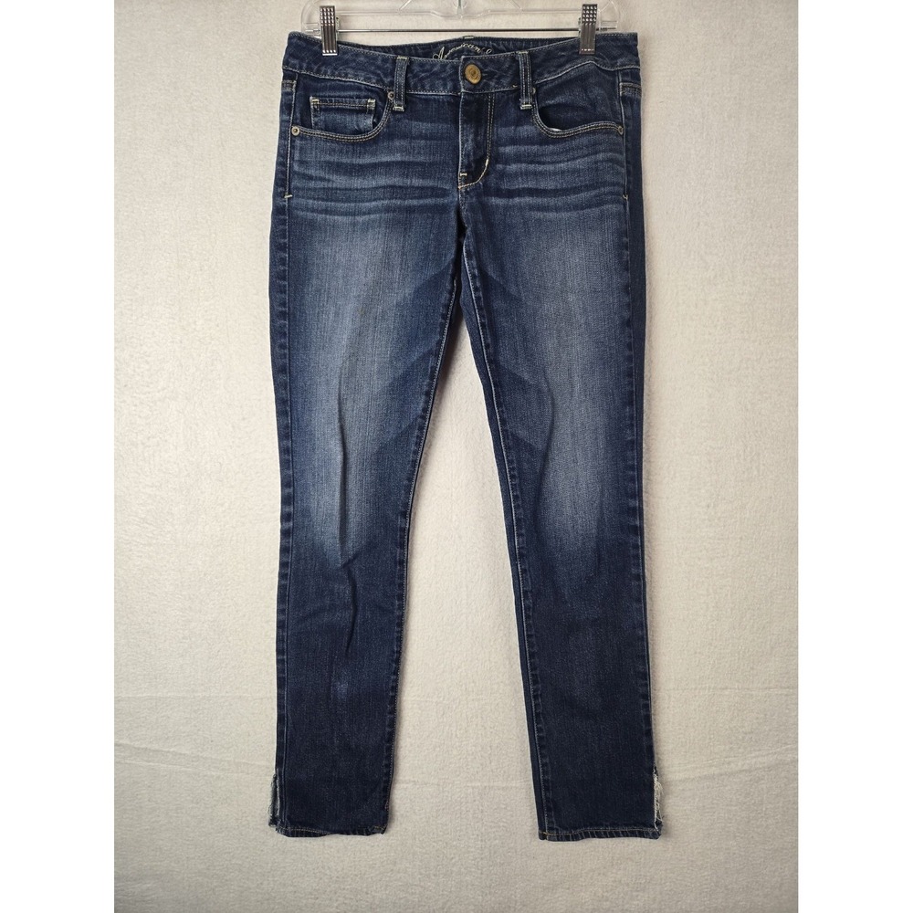 American Eagle Jeans Womens Size 6 Medium Skinny Stretch Frayed Hem